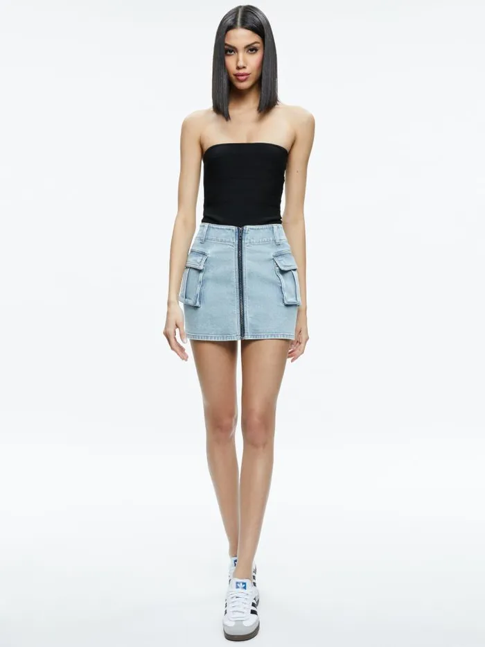Alice Olivia RAHMI CARGO MINI SKIRT Rockstar Blue Women Skirts