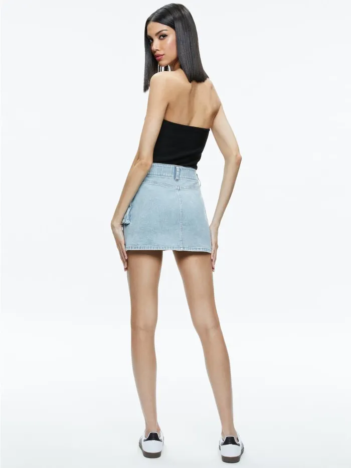 Alice Olivia RAHMI CARGO MINI SKIRT Rockstar Blue Women Skirts