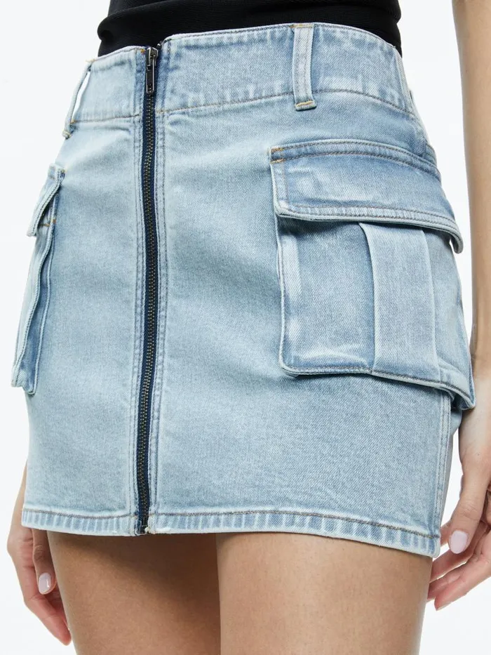 Alice Olivia RAHMI CARGO MINI SKIRT Rockstar Blue Women Skirts