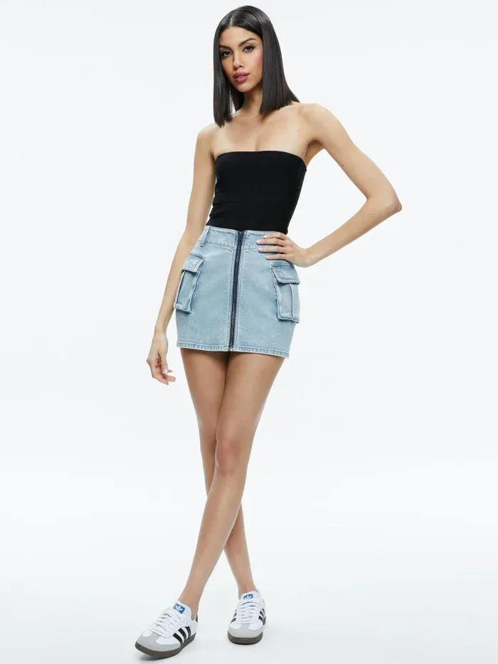 Alice Olivia RAHMI CARGO MINI SKIRT Rockstar Blue Women Skirts