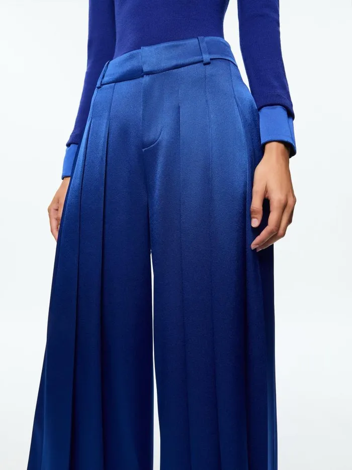 Alice Olivia SIMON HIGH RISE WIDE LEG PLEATED TROUSER Royal Women Pants