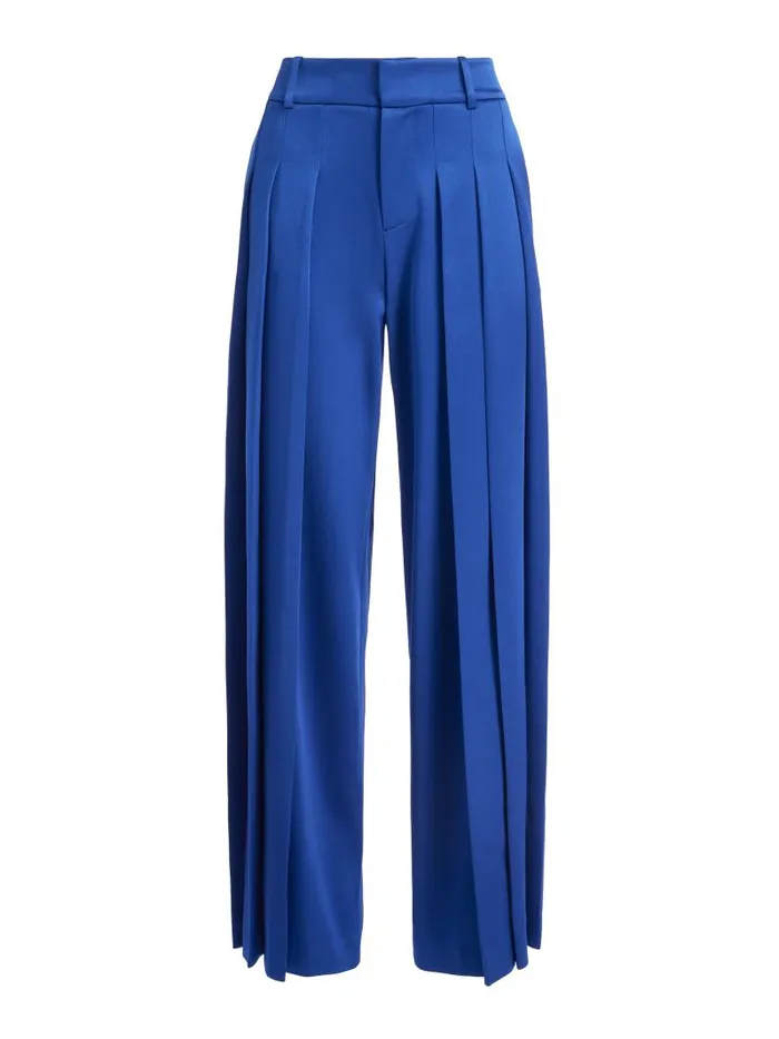 Alice Olivia SIMON HIGH RISE WIDE LEG PLEATED TROUSER Royal Women Pants