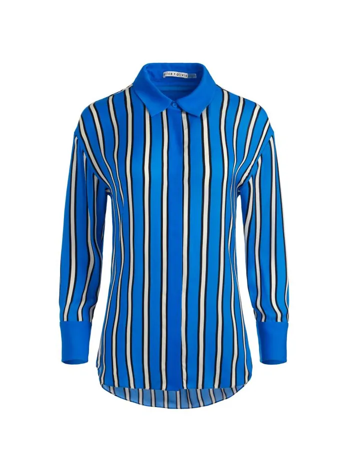 Alice Olivia Teakwood Stripe French Blue Women Matching Sets