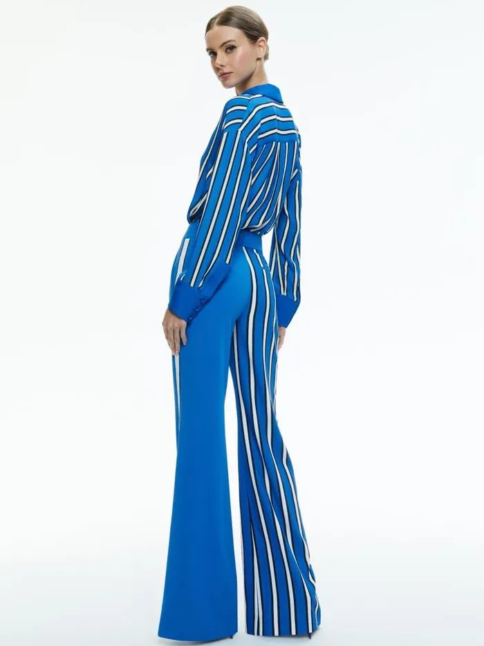 Alice Olivia Teakwood Stripe French Blue Women Matching Sets