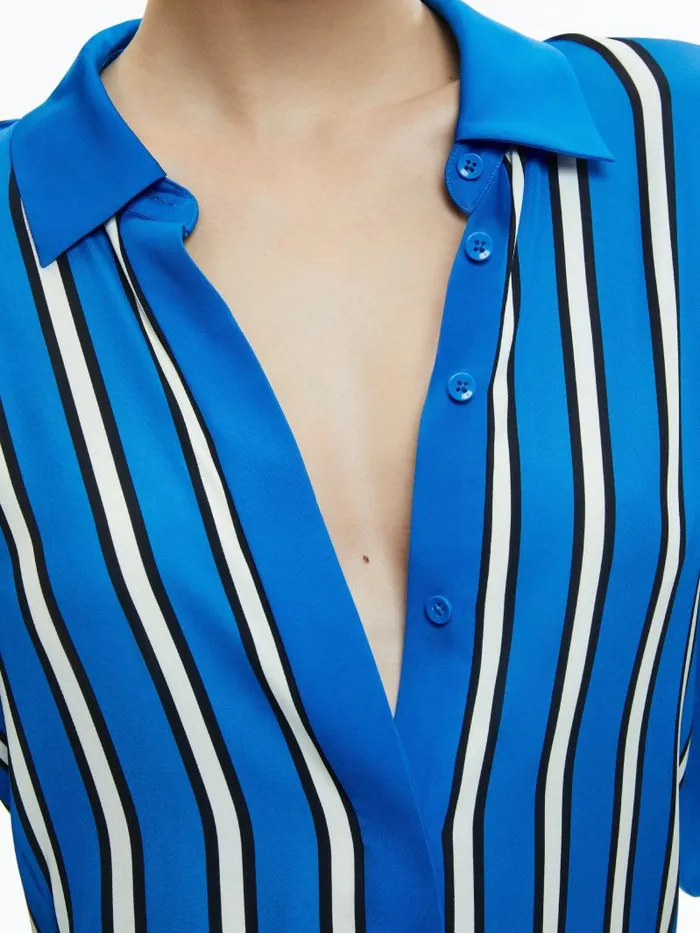 Alice Olivia Teakwood Stripe French Blue Women Matching Sets