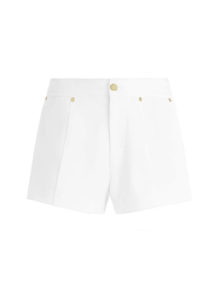 Alice Olivia TOMMIE MID RISE SHORTS Off White Women Shorts