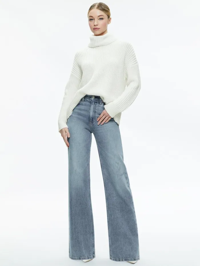 Alice Olivia VERE DETACHABLE TURTLENECK SWEATER Bordeaux Women Sweaters