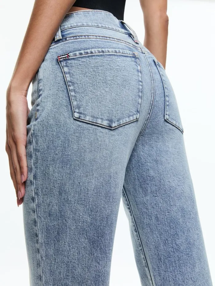 Alice Olivia WINSLOW SLIM SLIT JEAN Harlow Vintage Blue Women Pants