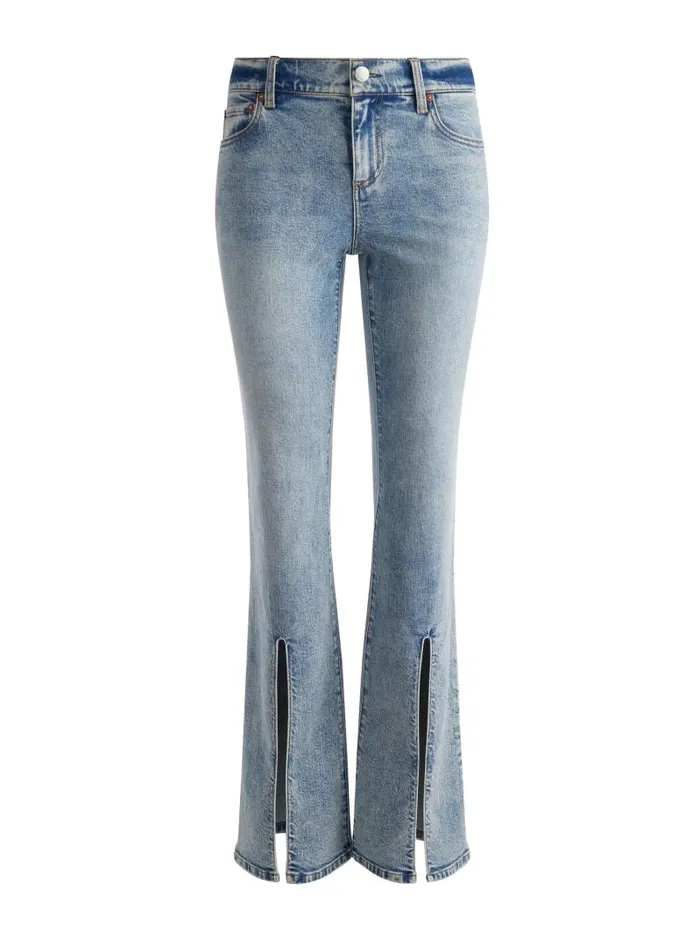 Alice Olivia WINSLOW SLIM SLIT JEAN Harlow Vintage Blue Women Pants
