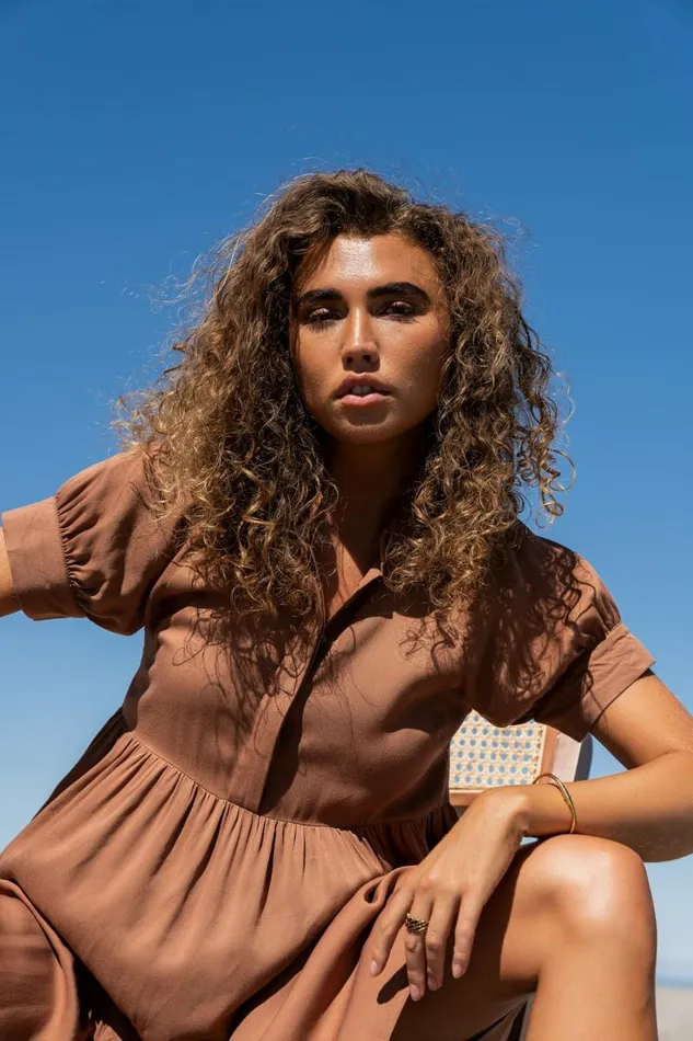 Amanda Tiered Dress In Camel Camel Women Bohme Dresses