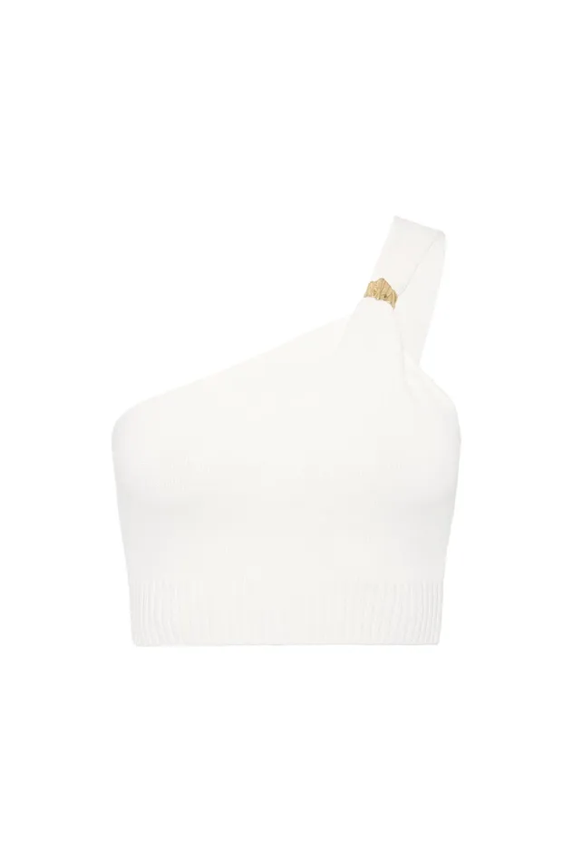 Anani Asymmetric Bustier Top Ivory Women Aje Body 038 Crepe Knit