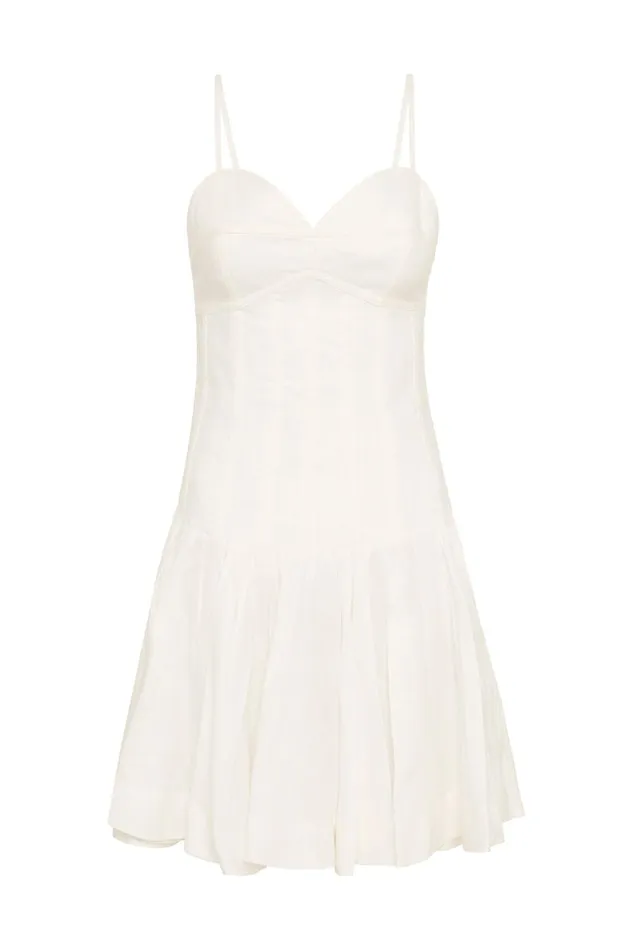 Anastasia Panelled Mini Dress Ivory Women Aje Mini Dresses