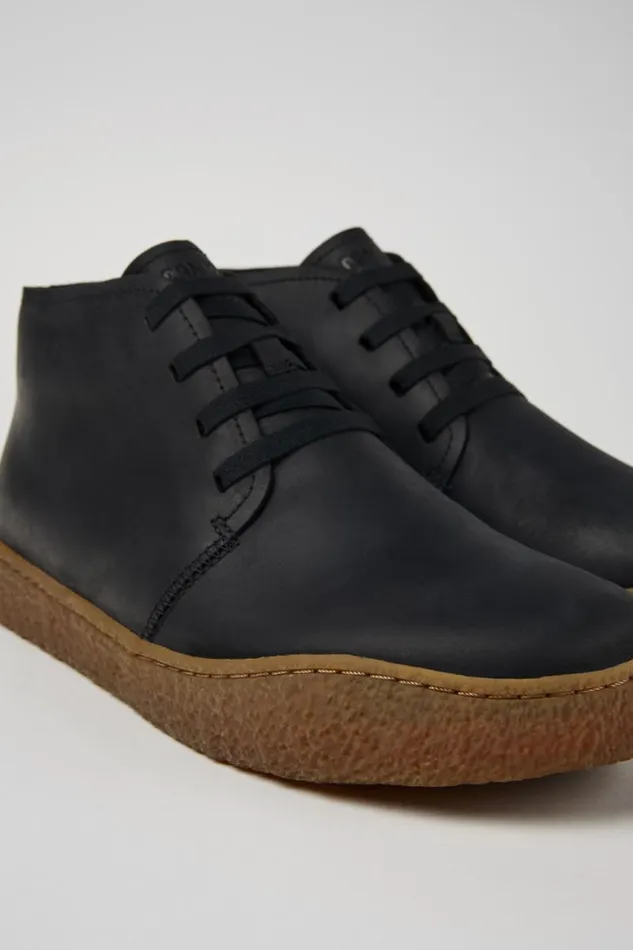 Ankle Boots Men Camper Peu Terreno Black Nubuck Desert Boot