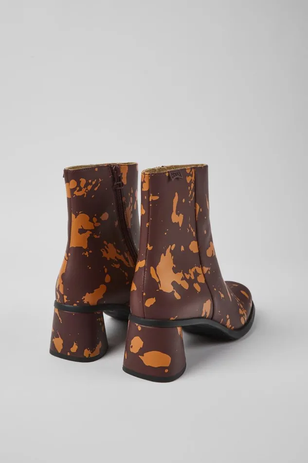 Ankle Boots Women Camper Kiara Burgundy And Orange Printed Leather Ankle Boots Ankle Boots Women Camper Kiara Burgundy And Orange Printed Leather Ankle Boots