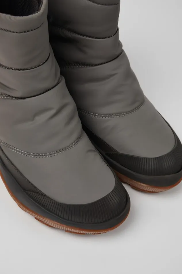 Ankle Boots Women Camper Peu Pista GORETEX Gray Textile And Leather Boots