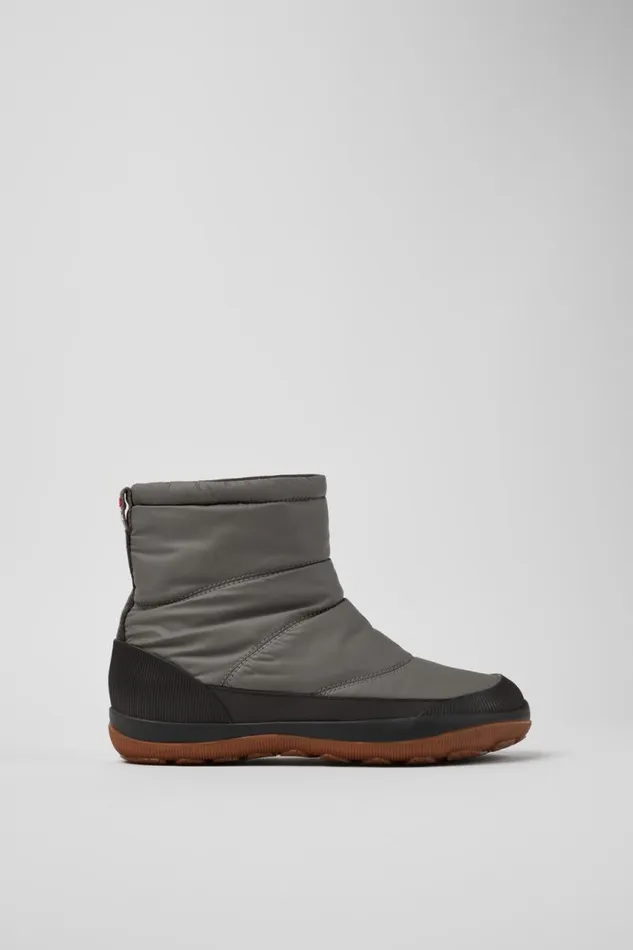 Ankle Boots Women Camper Peu Pista GORETEX Gray Textile And Leather Boots