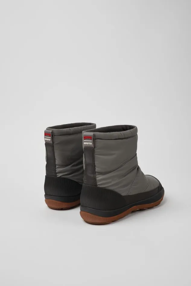 Ankle Boots Women Camper Peu Pista GORETEX Gray Textile And Leather Boots