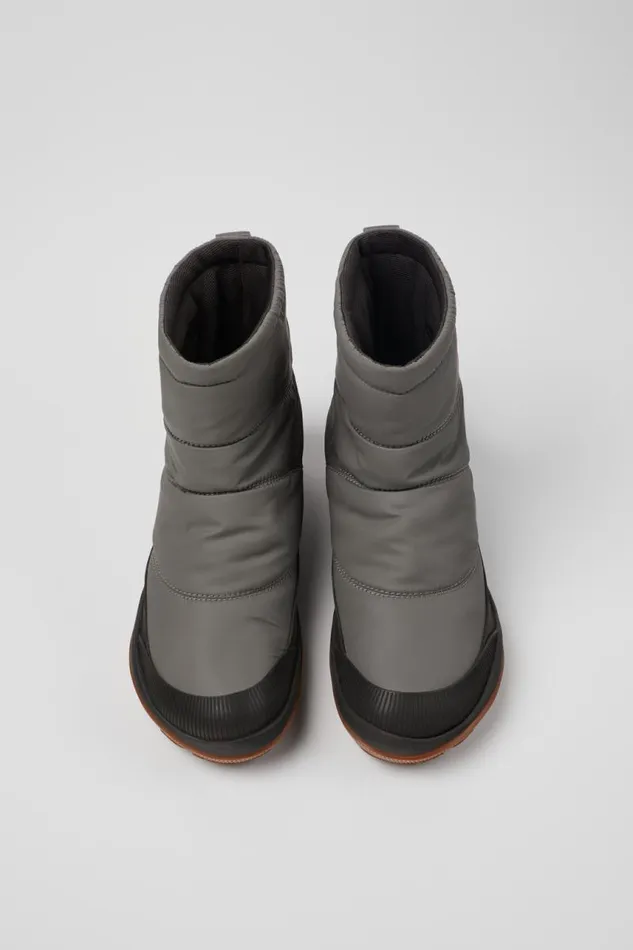 Ankle Boots Women Camper Peu Pista GORETEX Gray Textile And Leather Boots