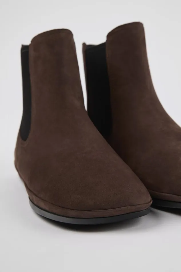Ankle Boots Women Camper Right Brown Nubuck Boots