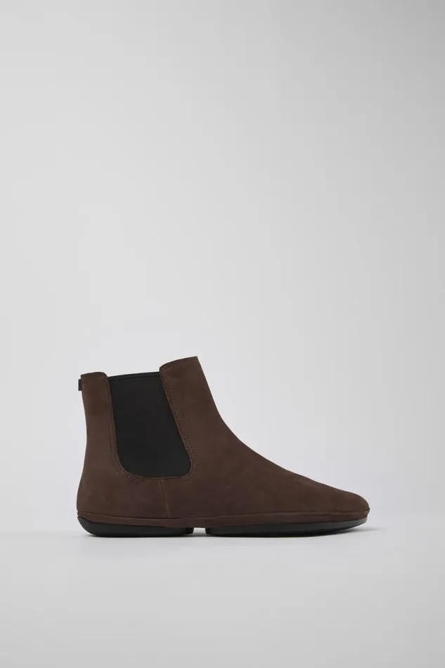 Ankle Boots Women Camper Right Brown Nubuck Boots