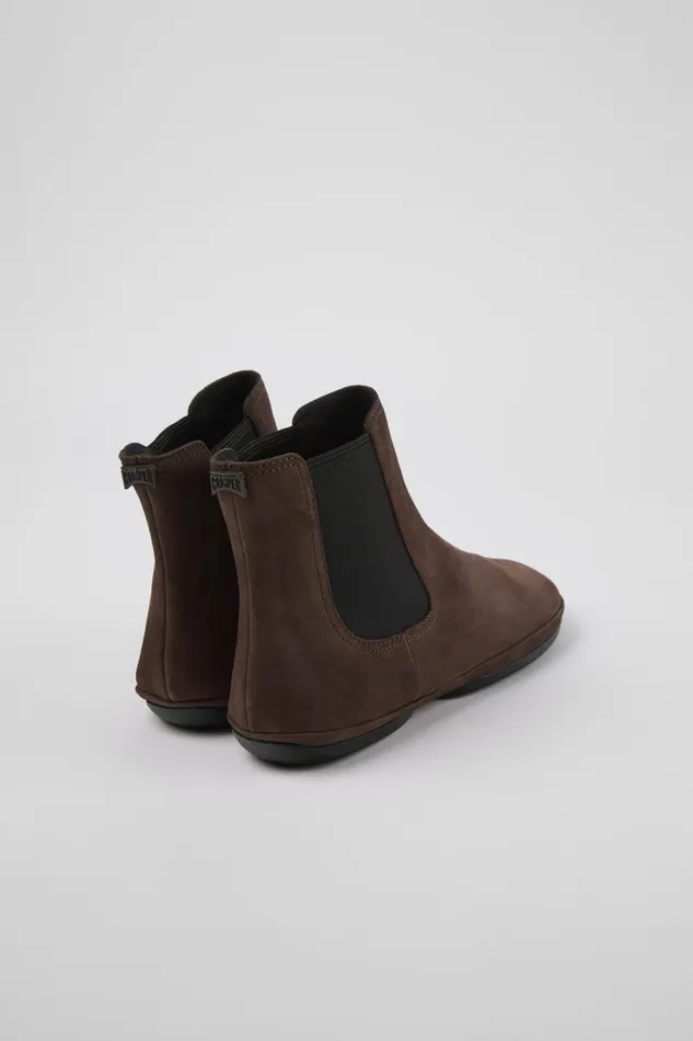 Ankle Boots Women Camper Right Brown Nubuck Boots