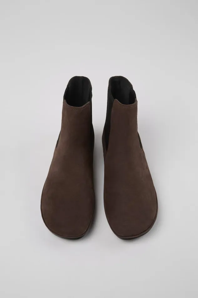 Ankle Boots Women Camper Right Brown Nubuck Boots