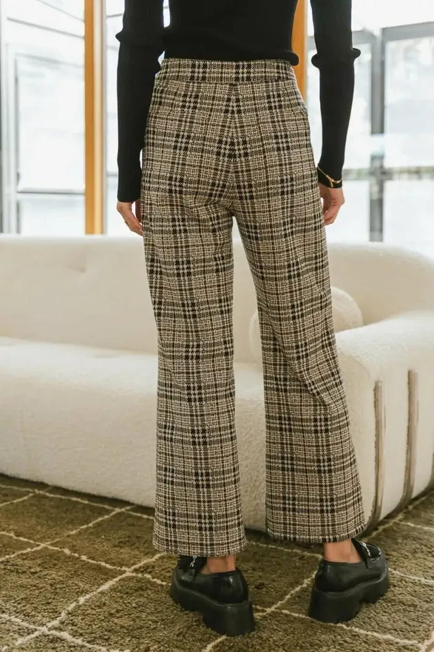 Autumn Plaid Pants Taupe Women Bohme Pants