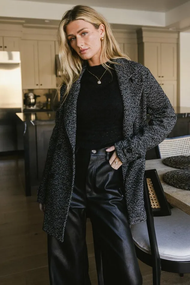 Ava Wool Blend Jacket In Black Black Women Bohme Outerwear