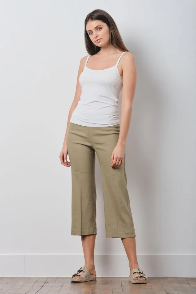Avenue Montaigne ALEX Linen Khaki Women Pants
