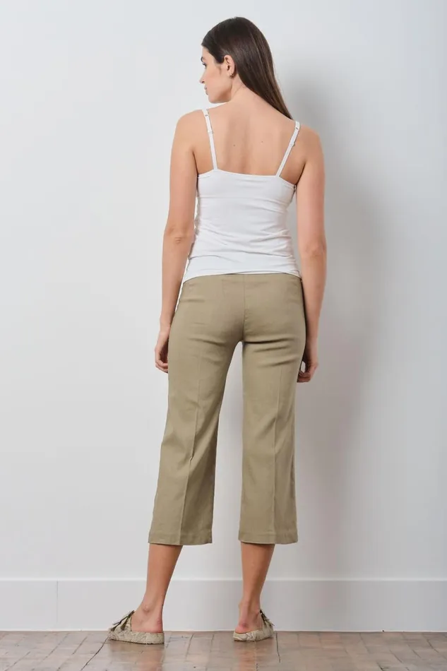 Avenue Montaigne ALEX Linen Khaki Women Pants Avenue Montaigne ALEX Linen Khaki Women Pants