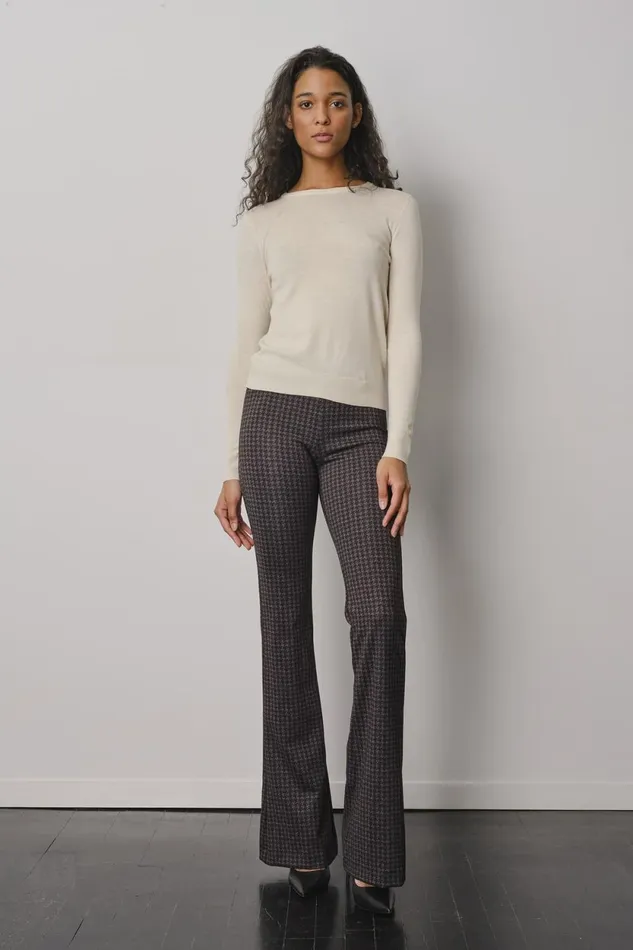 Avenue Montaigne BELLINI Freedom Houndstooth Grey Women Pants