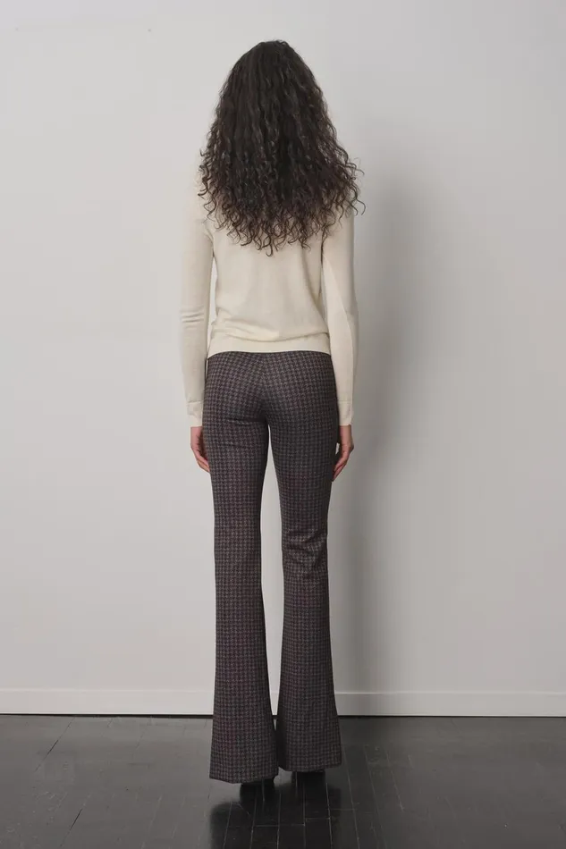 Avenue Montaigne BELLINI Freedom Houndstooth Grey Women Pants Avenue Montaigne BELLINI Freedom Houndstooth Grey Women Pants