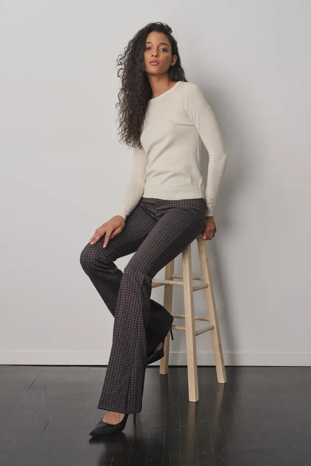 Avenue Montaigne BELLINI Freedom Houndstooth Grey Women Pants Avenue Montaigne BELLINI Freedom Houndstooth Grey Women Pants