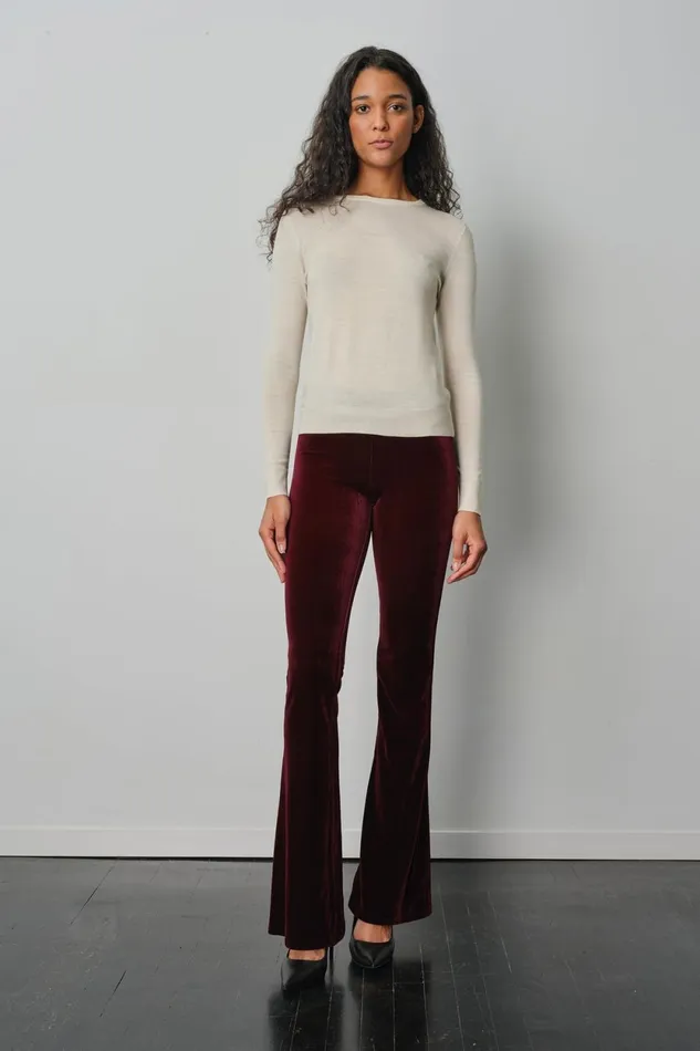 Avenue Montaigne BELLINI Velvet Wine Women Pants