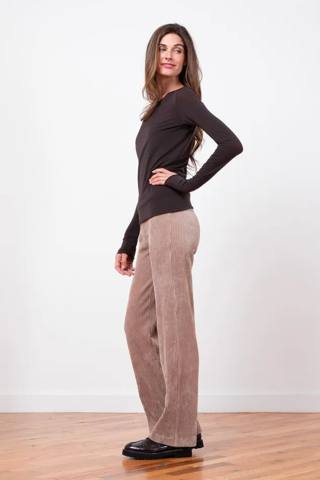 Avenue Montaigne FLAVIA Corduroy Cappuccino Women Pants Avenue Montaigne FLAVIA Corduroy Cappuccino Women Pants