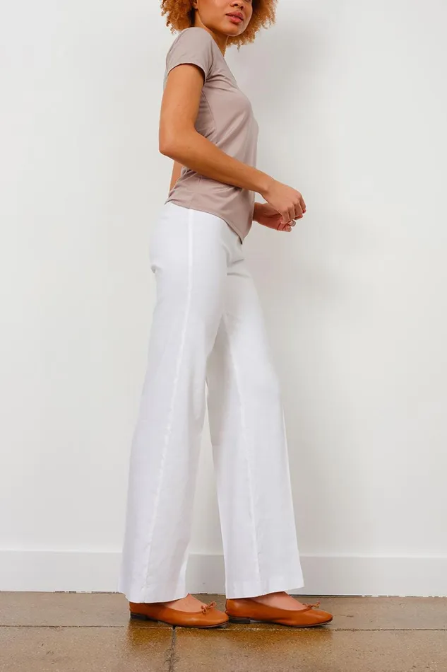 Avenue Montaigne FLAVIA Linen White Women Pants Avenue Montaigne FLAVIA Linen White Women Pants