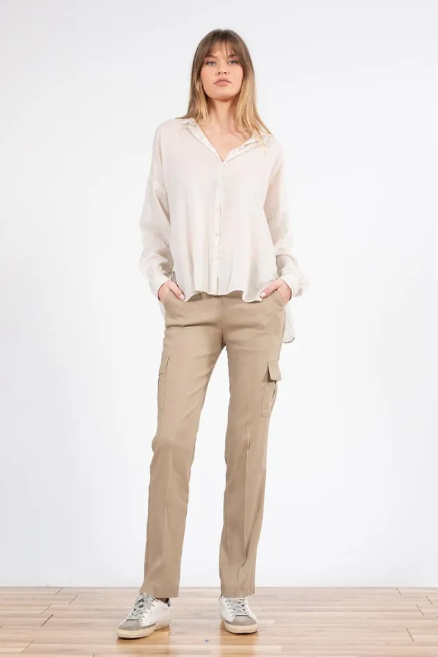Avenue Montaigne KOOL Linen Khaki Women Pants