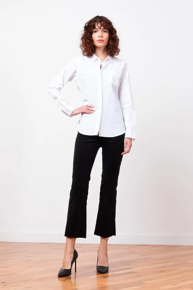 Avenue Montaigne LEO Fine Corduroy Black Women Pants