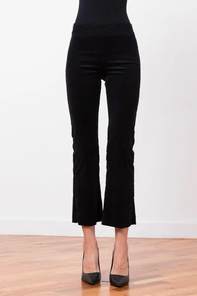 Avenue Montaigne LEO Fine Corduroy Black Women Pants Avenue Montaigne LEO Fine Corduroy Black Women Pants