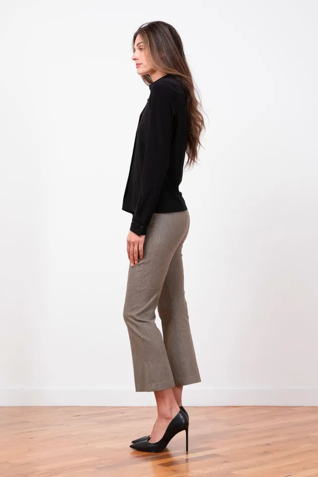 Avenue Montaigne LEO Flannel Taupe Women Pants