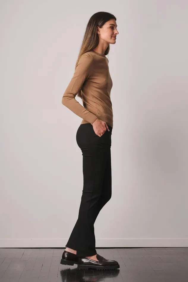 Avenue Montaigne LOUIS Flannel Black Women Pants Avenue Montaigne LOUIS Flannel Black Women Pants