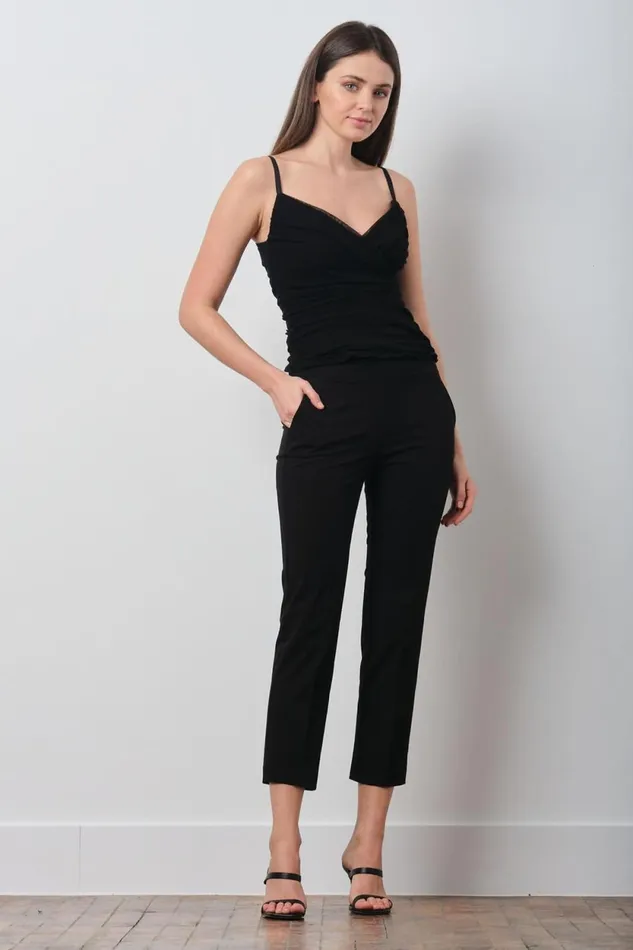 Avenue Montaigne LULU Cotton Black Women Pants