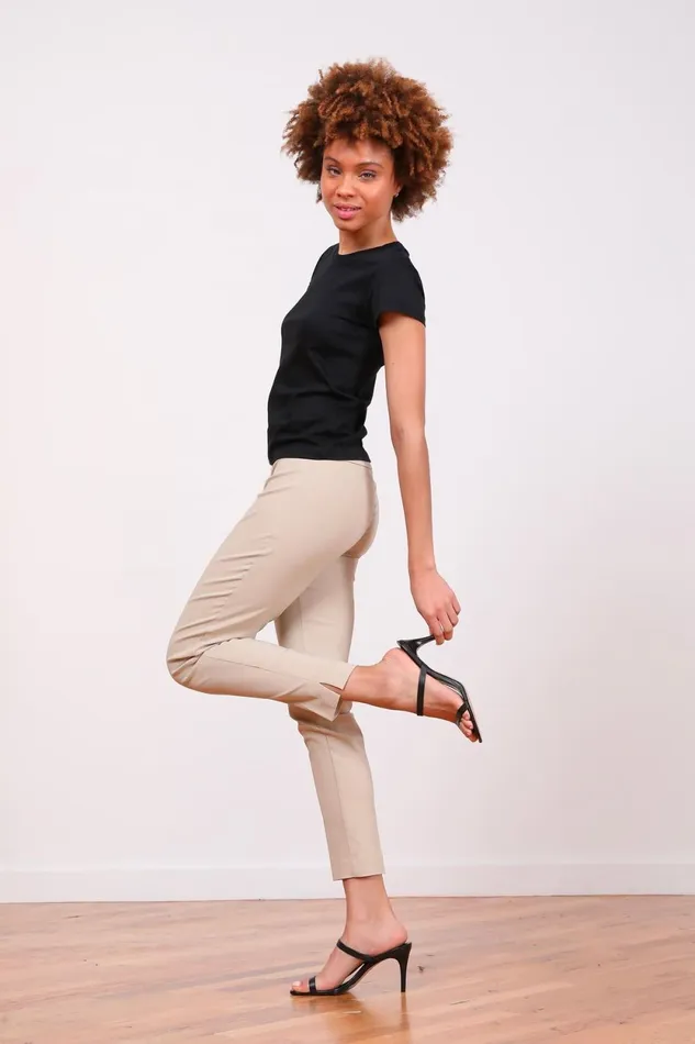 Avenue Montaigne PARS Signature Beige Women Pants