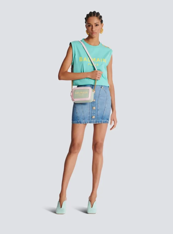 BArmy Camera Case In Canvas And Leather Green Women Balmain Crossbody Bags