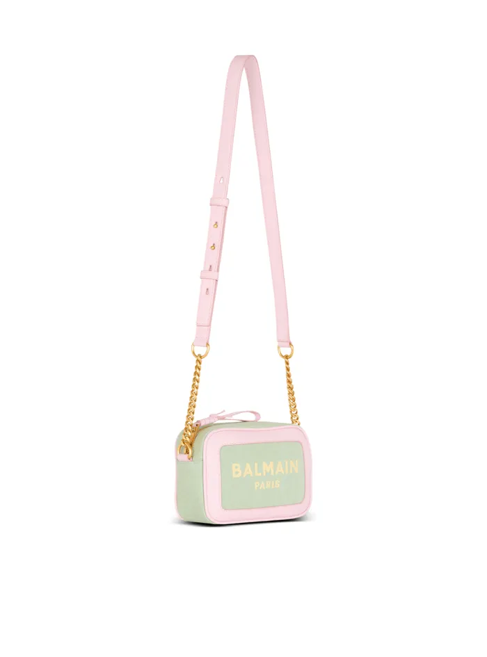 BArmy Camera Case In Canvas And Leather Green Women Balmain Crossbody Bags