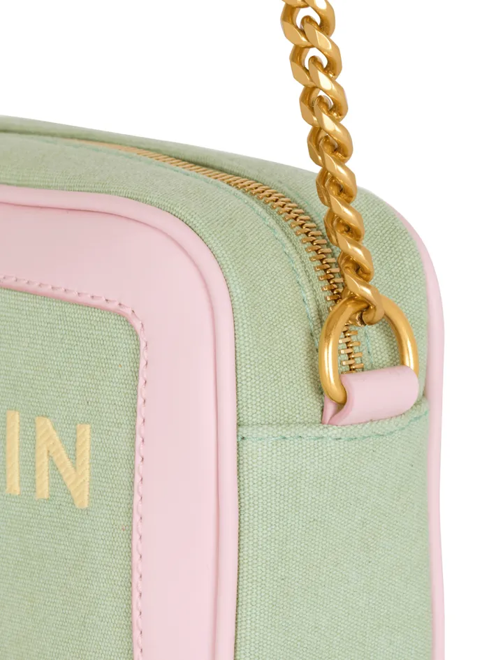 BArmy Camera Case In Canvas And Leather Green Women Balmain Crossbody Bags