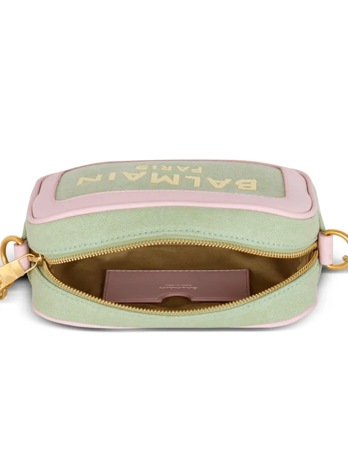 BArmy Camera Case In Canvas And Leather Green Women Balmain Crossbody Bags