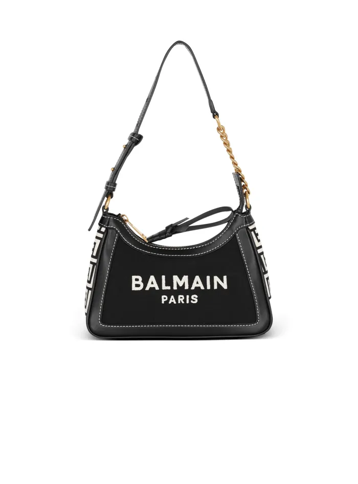 BArmy Handbag In Monogrammed Canvas And Leather Black Women Balmain Handbags