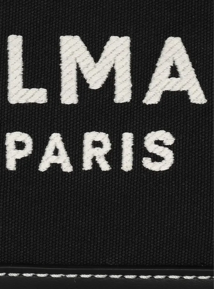 BArmy Handbag In Monogrammed Canvas And Leather Black Women Balmain Handbags