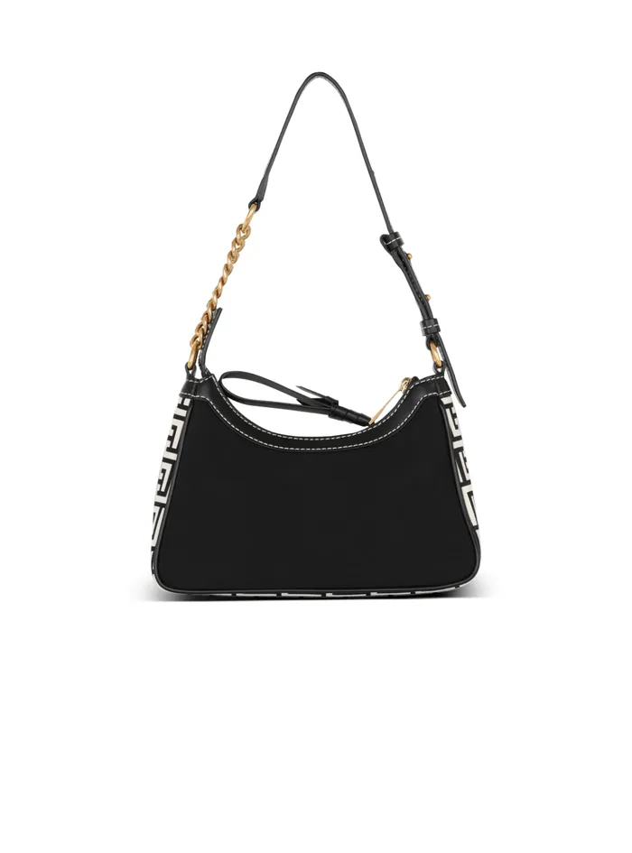 BArmy Handbag In Monogrammed Canvas And Leather Black Women Balmain Handbags